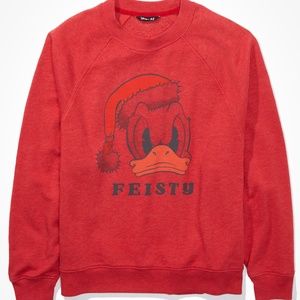 Disney X AE Donald Duck Feisty Christmas Sweatshirt Sz S